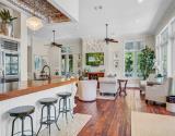 kitchen and living