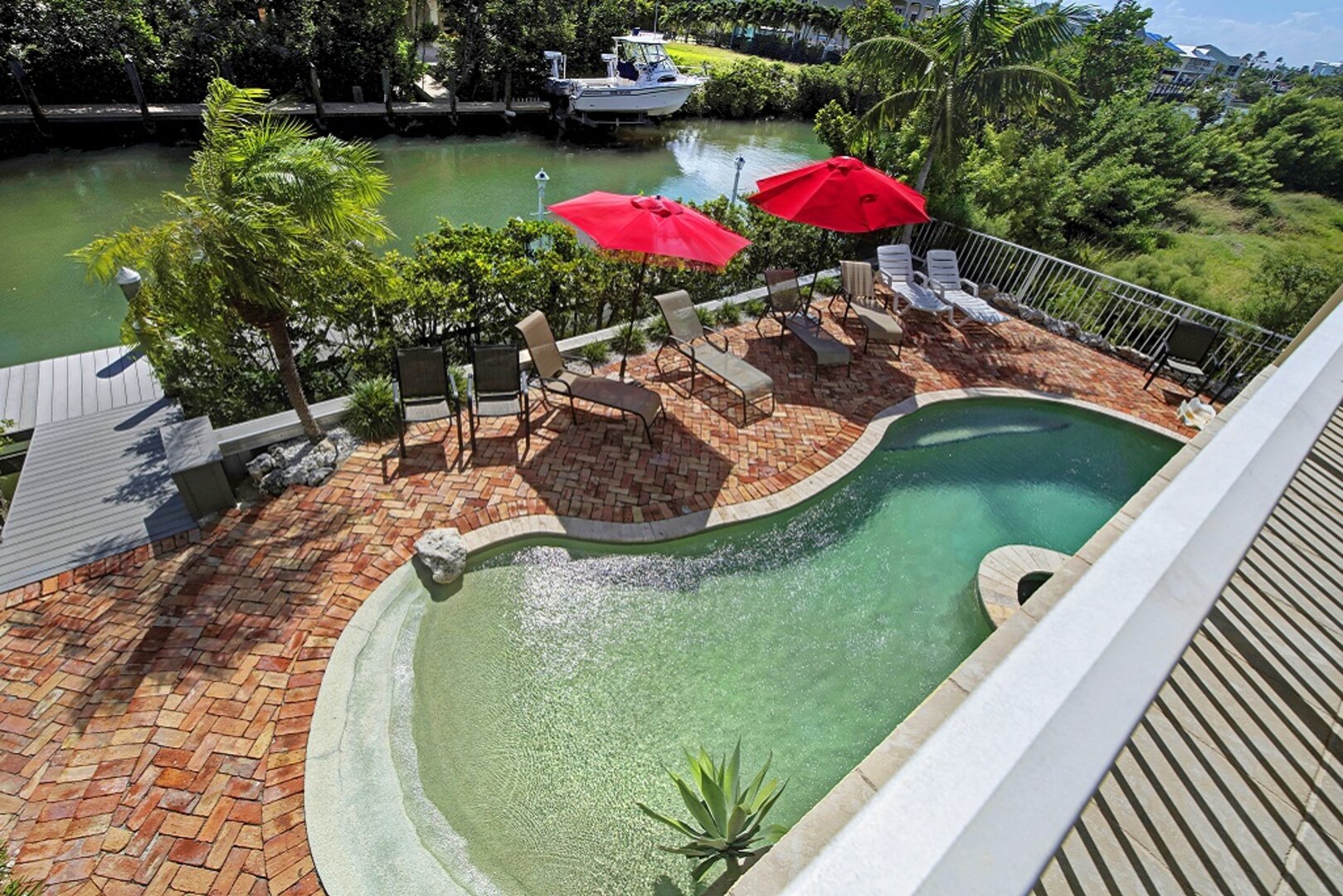 Pool and canal view 1
